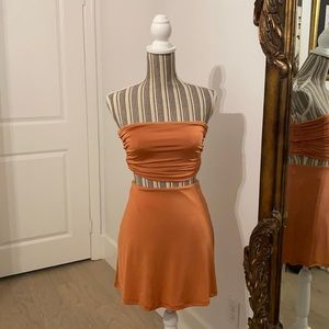 orange 2 piece set boho gypsy y2k euphoria vibes